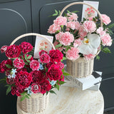 Load image into Gallery viewer, Handheld Wicker Basket for Floral Arrangement