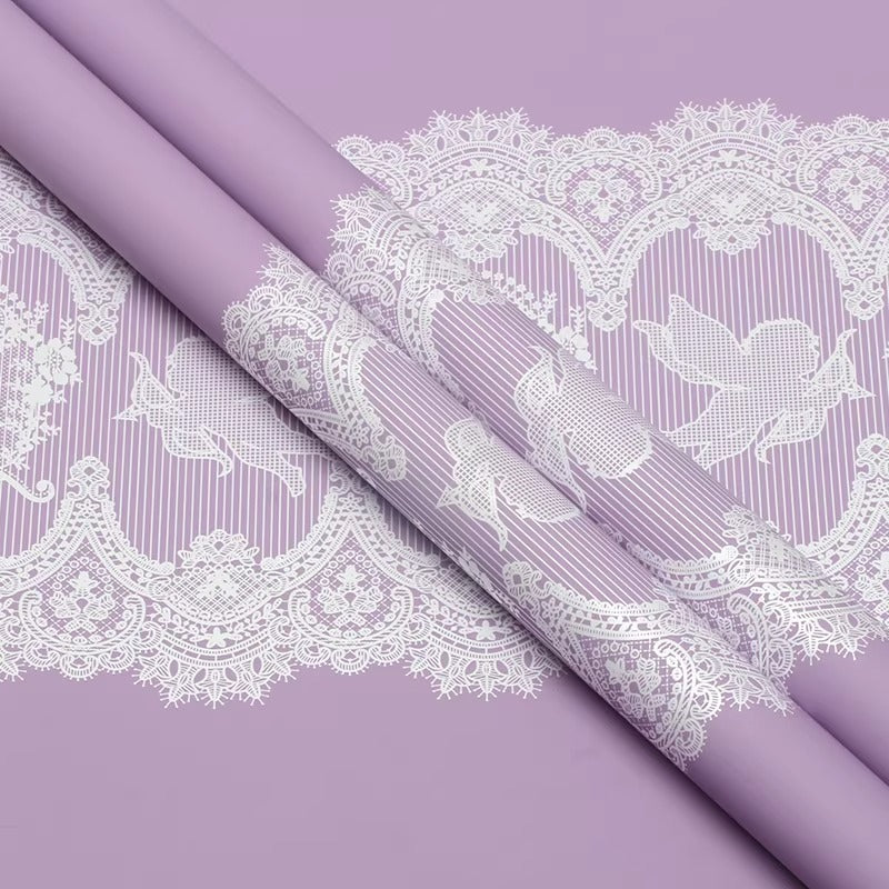 20pcs Lace Printing Bouquet Wrap Paper (57x57cm)