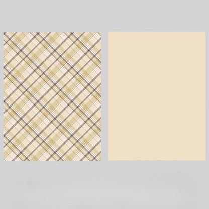 Vintage Plaid Kraft Floral Wrap Paper Pack 30 (15" x 20")