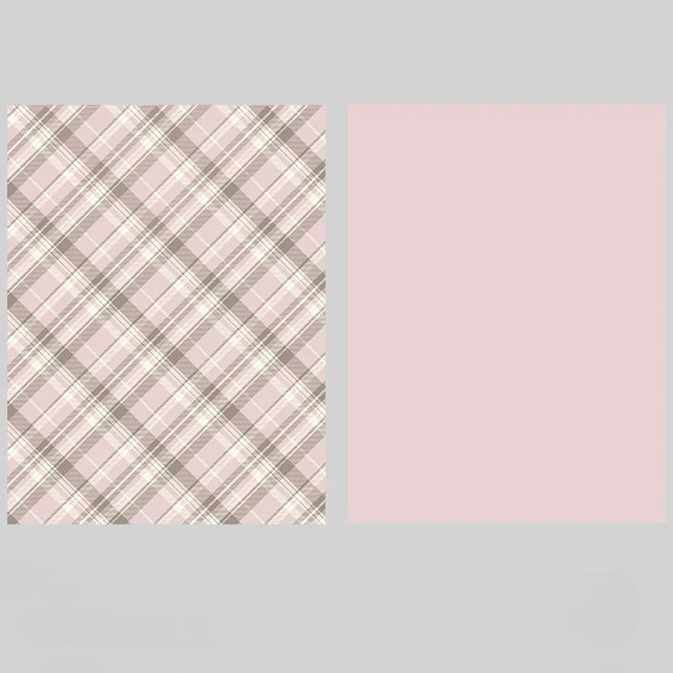 Vintage Plaid Kraft Floral Wrap Paper Pack 30 (15" x 20")