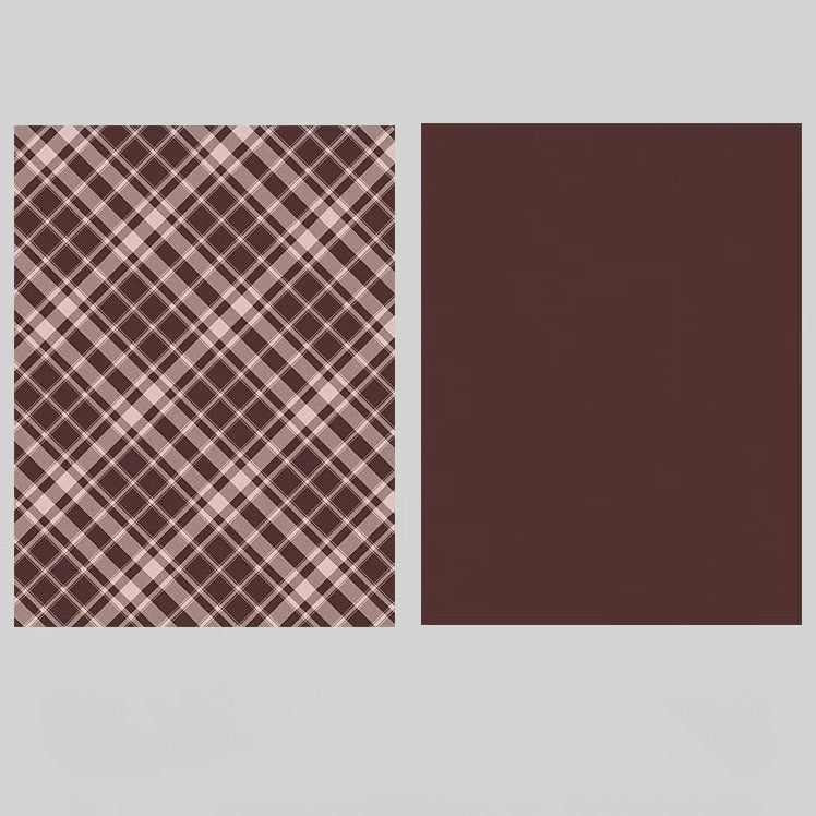 Vintage Plaid Kraft Floral Wrap Paper Pack 30 (15" x 20")