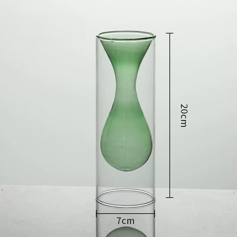 Artistic Transparent Colored Glass Vase