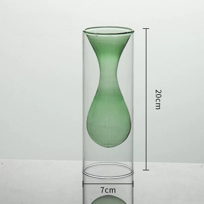 Artistic Transparent Colored Glass Vase