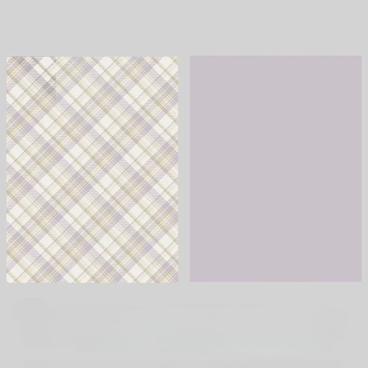 Vintage Plaid Kraft Floral Wrap Paper Pack 30 (15" x 20")