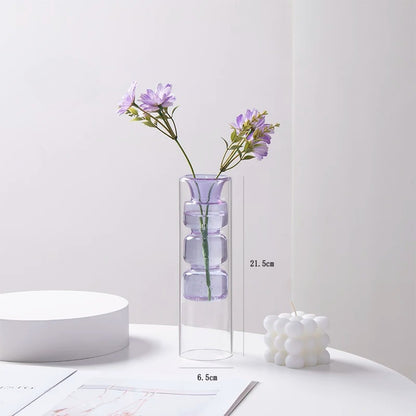 Artistic Transparent Colored Glass Vase