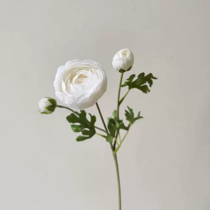 20" 3-Head Silk Ranunculus Flower Stem