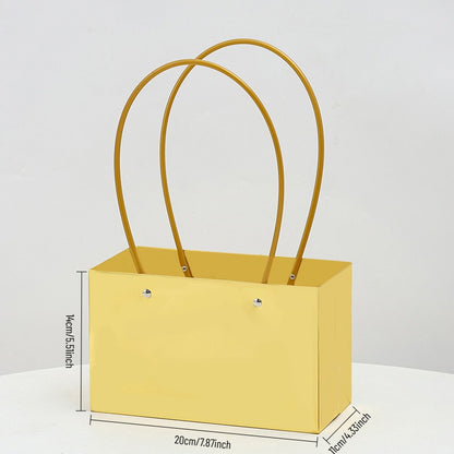 Golden Waterproof Flower Gift Bags Pack 10