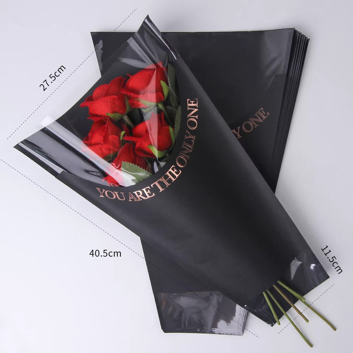 Kraft Bouquet Sleeves with Gold Foil Accent Pack 50