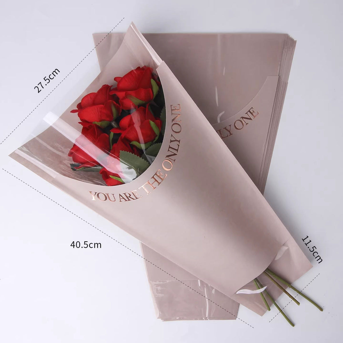 Kraft Bouquet Sleeves with Gold Foil Accent Pack 50