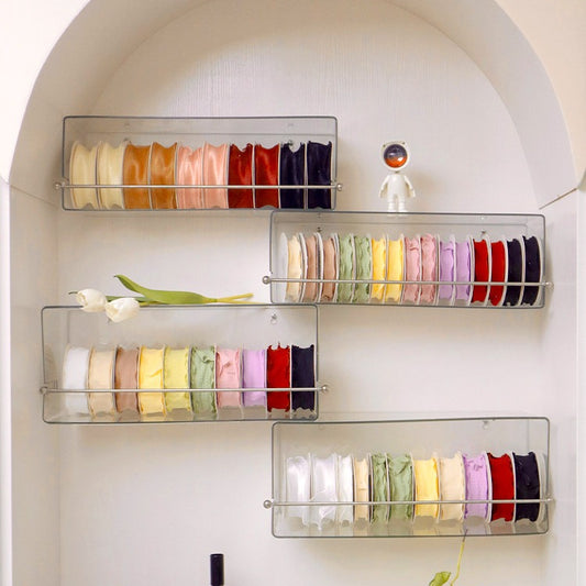 Wall-Mounted Clear Acrylic Ribbon Holder Rack