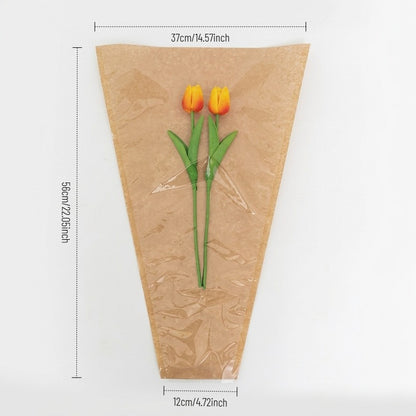 Clear-front Kraft Paper Flower Sleeves Pack 100