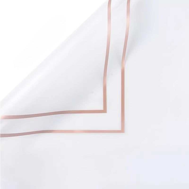 20pcs Gold Border Frosted Cellophane Wrap (56x56cm)