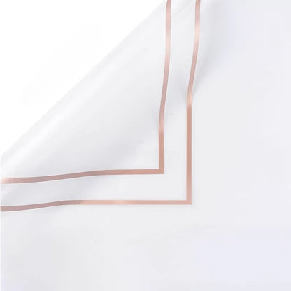 20pcs Gold Border Frosted Cellophane Wrap (56x56cm)