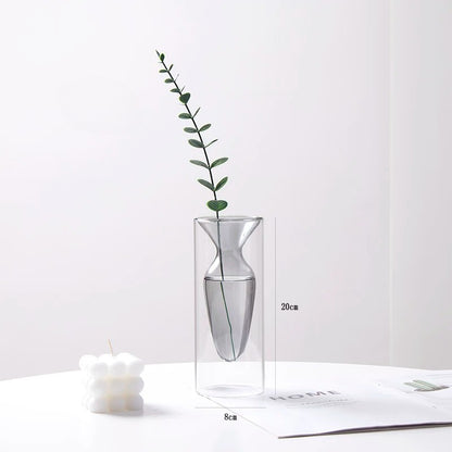 Artistic Transparent Colored Glass Vase