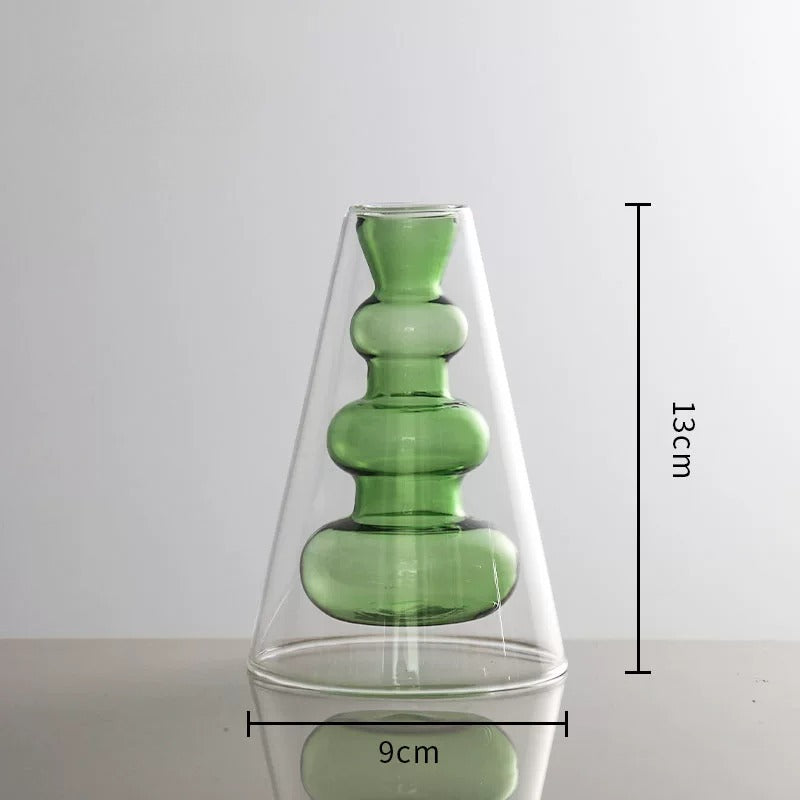 Artistic Transparent Colored Glass Vase