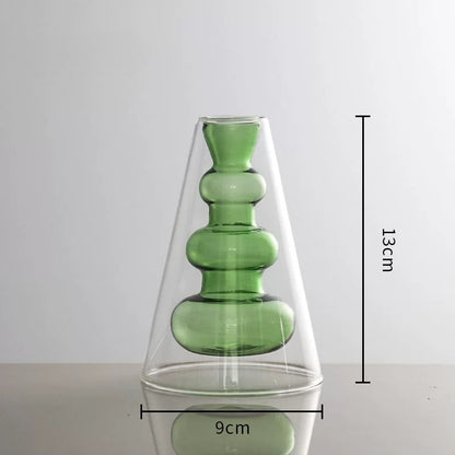 Artistic Transparent Colored Glass Vase