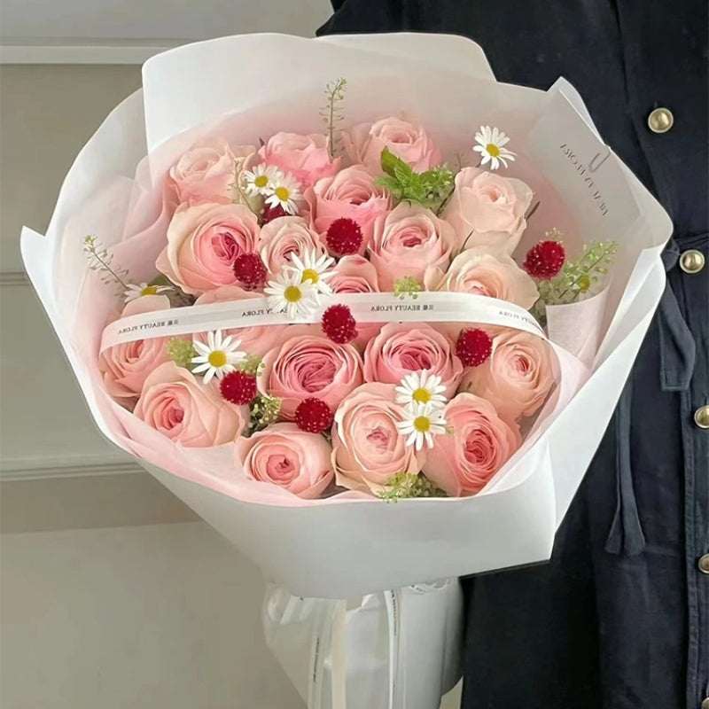 Rouleau de papier d'emballage pour fleurs coréen givré (56 cm x 15 yd)