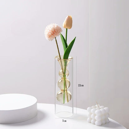 Artistic Transparent Colored Glass Vase