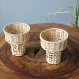 Load image into Gallery viewer, Ice Cream Cone Rattan Flower Basket