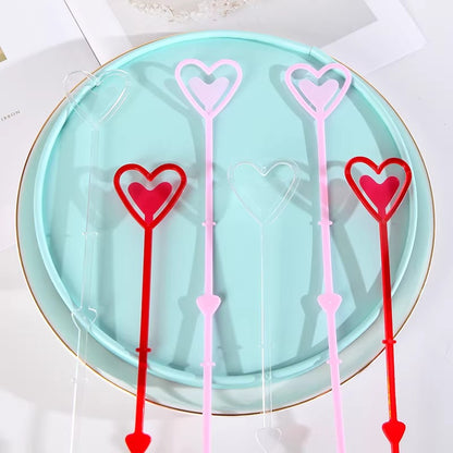 80pcs Heart-Shaped Plastic Floral Picks