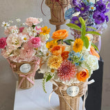 Load image into Gallery viewer, Ice Cream Cone Rattan Flower Basket