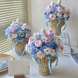 Load image into Gallery viewer, Ice Cream Cone Rattan Flower Basket