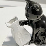 Load image into Gallery viewer, Cute Black Cat Ceramic Flower Vase
