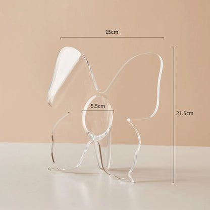 Vase soliflore papillon en acrylique transparent