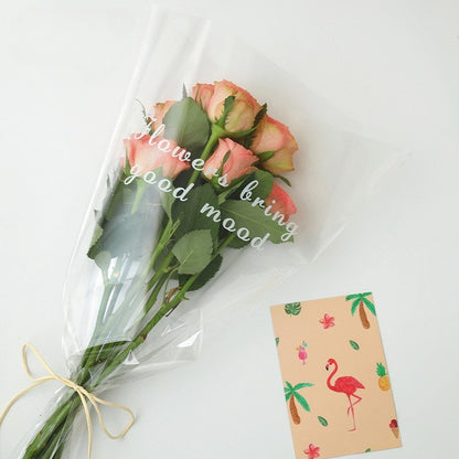 Large Transparent Flower Sleeves Bags Pack 100