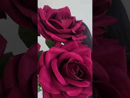 35" Giant Velvet Artificial Rose Stem
