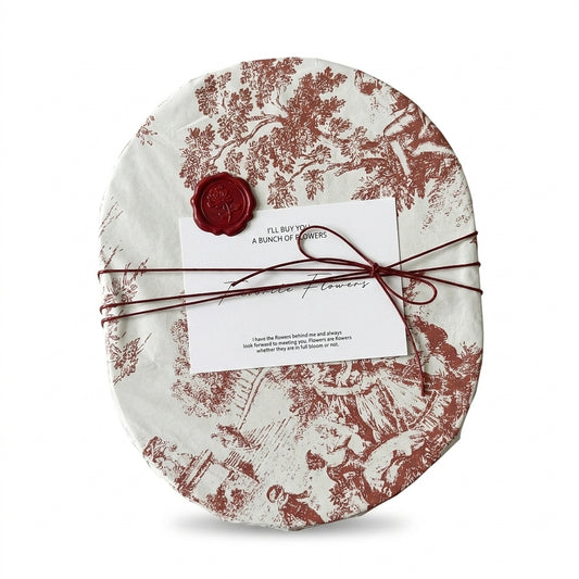 Boîte cadeau ovale à motif floral vintage