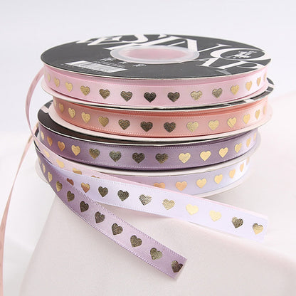 Golden Heart Gift Packaing Satin Ribbon (10mmx45Yd)