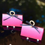 Load image into Gallery viewer, Pink Gift Box with Wood Handle and Ribbon Pack 10