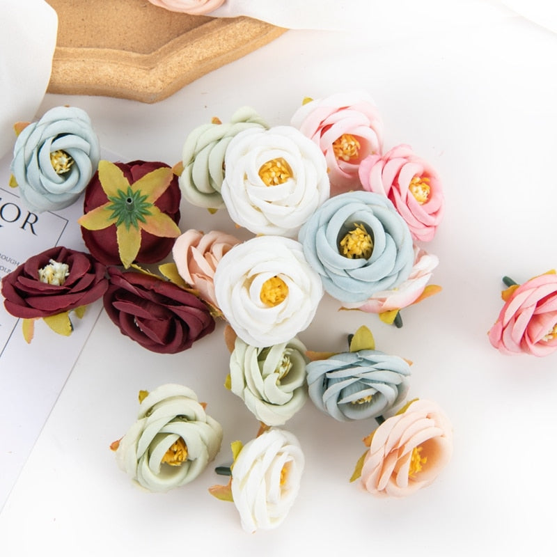 100pcs Artificial Camellia Flowers Heads for DIY Crafting