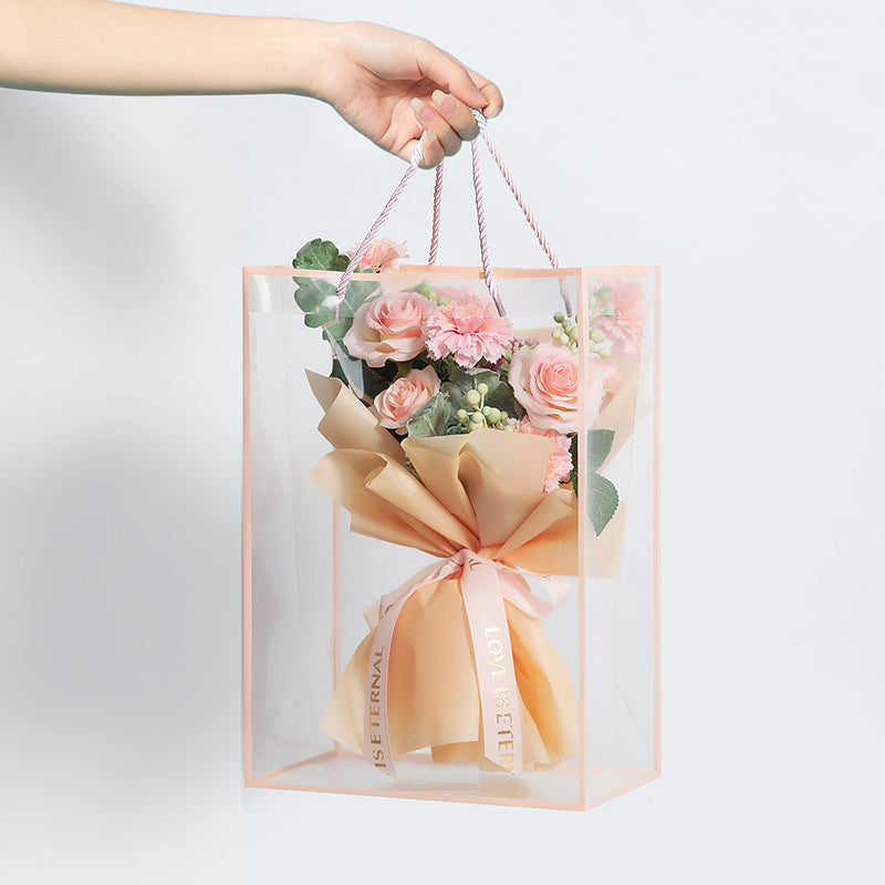 Transparent Boxes Bouquet Flowers, Transparent Wedding Gift Bag