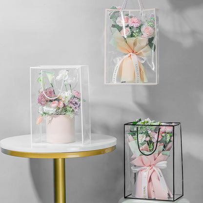 10pcs Clear Bouquet Gift Bags with Border
