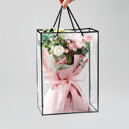 10pcs Clear Bouquet Gift Bags with Border
