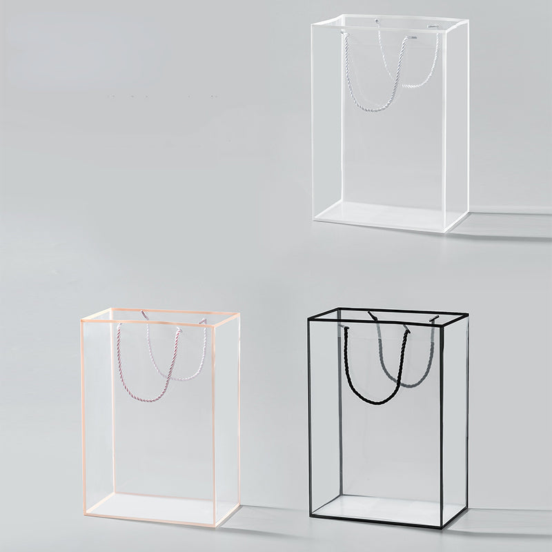 10PCS Transparent Framed Waterproof Flowers Bouquet Packaging Bag