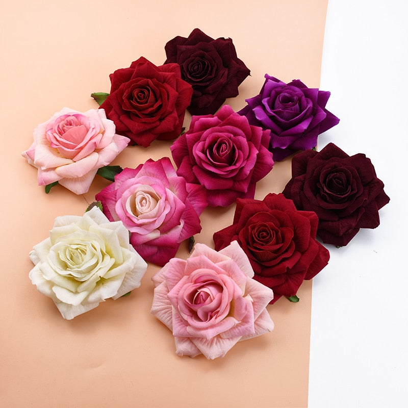 10CM Artificial Roses Flower Heads for DIY Craft Pack 10