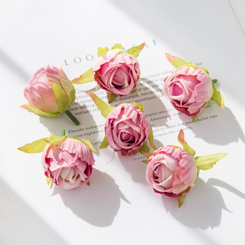10Pcs Silk Rose Buds Flower Head Artificial Flowers