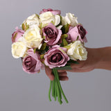 Load image into Gallery viewer, 12pcs Artificial Silk Roses Flower Bouquet