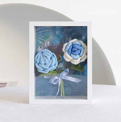 Crocheted Cotton Yarn Flower Photo Frame Gift for Her