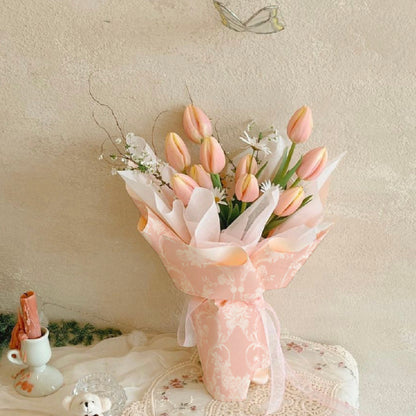 10pcs Floral Lace Print Bouquet Paper (58x58cm)
