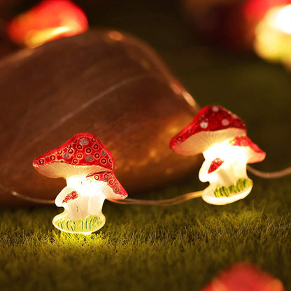 Battery Powered Mushroom LED String Fairy Lights