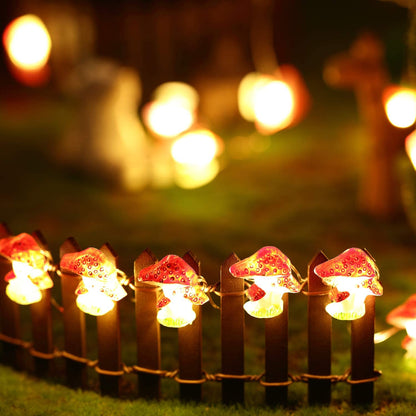 Battery Powered Mushroom LED String Fairy Lights