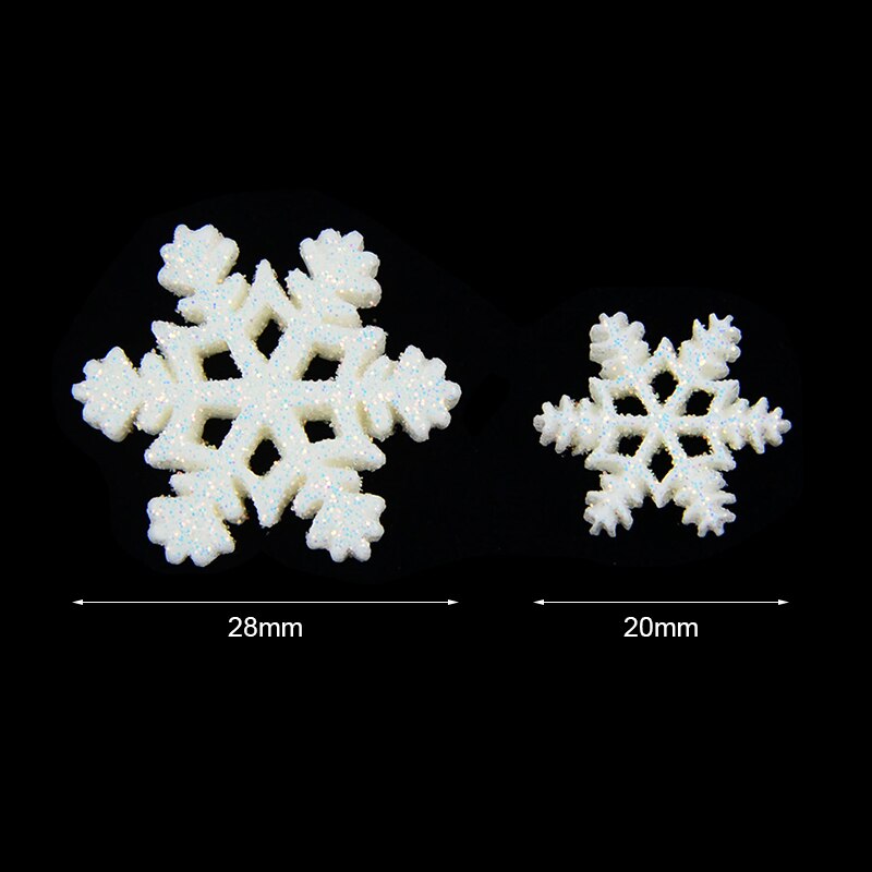 20pcs Christmas Glitter Snowflake Resin Ornaments