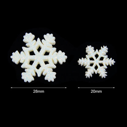 20pcs Christmas Glitter Snowflake Resin Ornaments