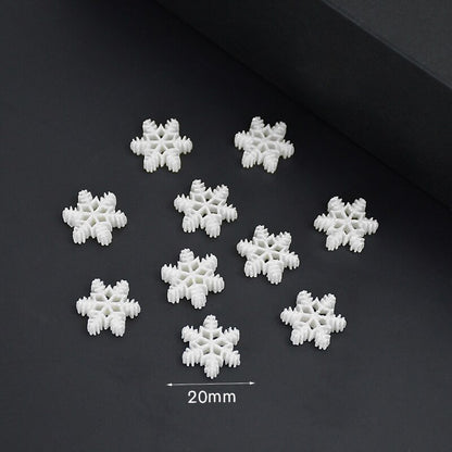 20pcs Christmas Glitter Snowflake Resin Ornaments