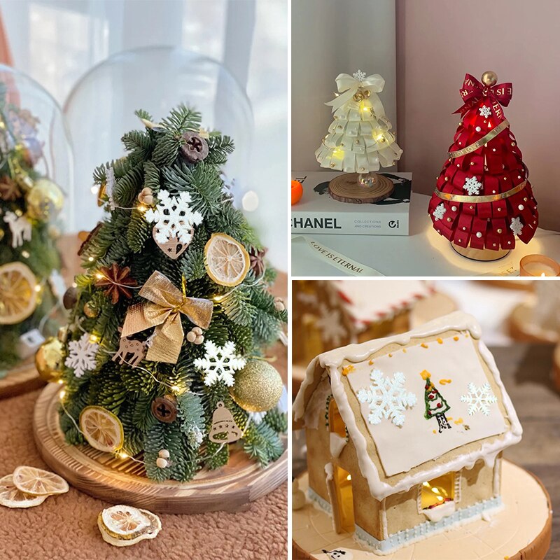 20pcs Christmas Glitter Snowflake Resin Ornaments