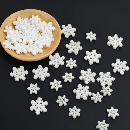 20pcs Christmas Glitter Snowflake Resin Ornaments